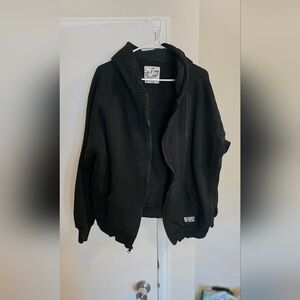 Zero Foxtrot XL Top And Bottom Black Zip-Up Hoodie